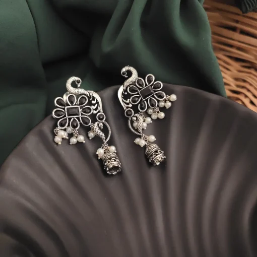 Glamaya Oxidised Peacock Jhumki Earring 8 GLAM-ER-OX-10-552650-17-5 Glamaya Oxidised Peacock Jhumki Earring 8 GLAM-ER-OX-10-552650-17-5