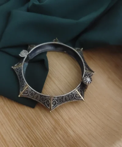 Glamaya Oxidised Two Tone Silver Replica Bangle 1 GLAM-BB-TT-22-130182-28-10