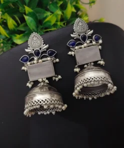 Glamaya Alia Bhatt Inspired Silver 92.5 Plated Lightweight Jhumka 1 GLAM-ER-OX-175-964433-275-2