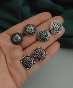 Glamaya Oxidised Cute Stud Earrings Pack Of 3 1 GLAM-CE-OX-45-639990-90-2