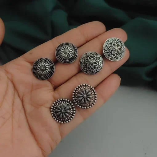 Glamaya Oxidised Cute Stud Earrings Pack Of 3 1 GLAM-CE-OX-45-639990-90-2