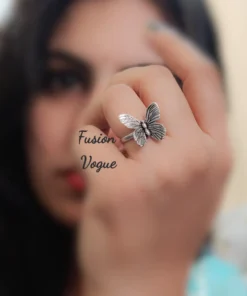 Glamaya Gorgeous Trendy Antique Butterfly Adjustable Ring 1 GLAM-RI-OX-6F7-362317-15-3
