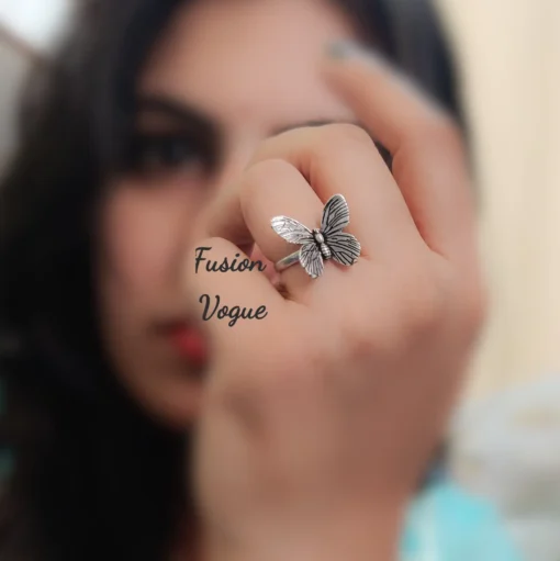 Glamaya Gorgeous Trendy Antique Butterfly Adjustable Ring 1 GLAM-RI-OX-6F7-362317-15-3