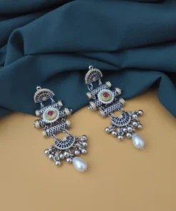 Glamaya Oxidised Two Tone Earring 2 GLAM-ER-TT-30-022147-55-2
