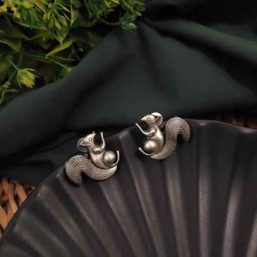 Glamaya Silver Replica Squirrel Stud Earring 2 GLAM-ER-OX-30-467263-35-4 Glamaya Silver Replica Squirrel Stud Earring 2 GLAM-ER-OX-30-467263-35-4