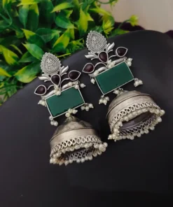 Glamaya Alia Bhatt Inspired Silver 92.5 Plated Lightweight Jhumka 1 GLAM-ER-OX-35-578277-55-10