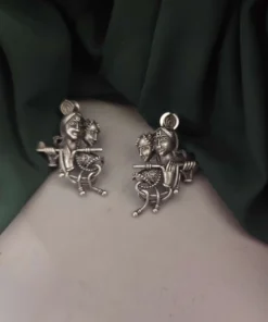 Glamaya Silver Lookalike Radha Krishna Stud Earrings 2 GLAM-ER-OX-40-334259-55-2