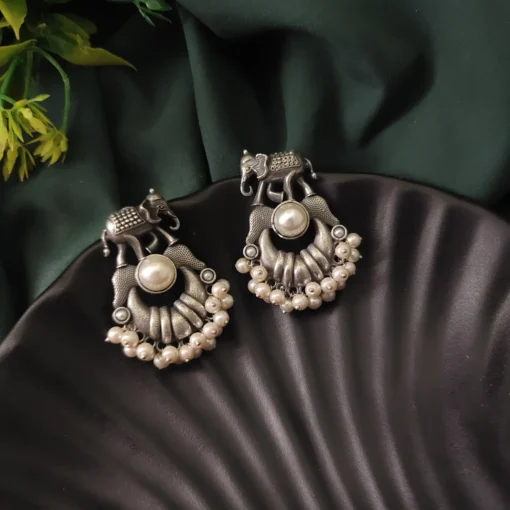 Glamaya Gauri Replica Elephant Pearl Earring 1 GLAM-ER-PE-60-599742-107-2