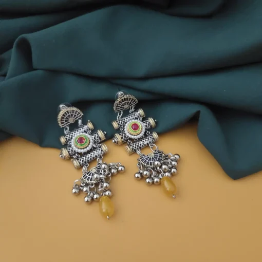 Glamaya Oxidised Two Tone Earring 9 GLAM-ER-TT-30-022147-55-2 Glamaya Oxidised Two Tone Earring 9 GLAM-ER-TT-30-022147-55-2
