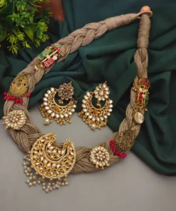 Glamaya Fusion Necklace Earring Set With Golden Touch 1 GLAM-CN-KU-200-814986-350-3