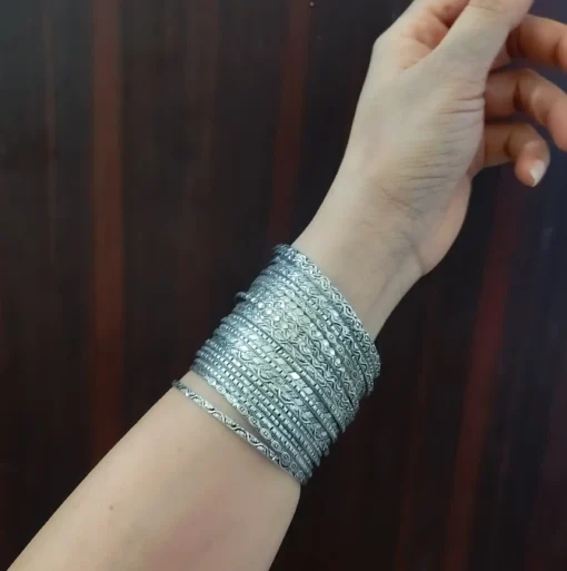 Glamaya Amruta Oxidised Bangles Set Of 24 Pc 4 GLAM-CB-OX-40-684931-56-5 Glamaya Amruta Oxidised Bangles Set Of 24 Pc 4 GLAM-CB-OX-40-684931-56-5