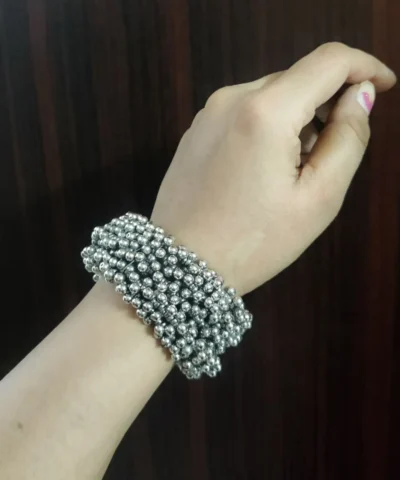 Glamaya Oxidized Adjustable Ghungroo Bracelet Kada 1 GLAM-BB-OX-14-605493-19-5