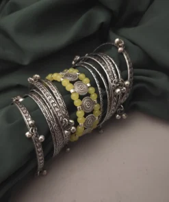 Glamaya Oxidised Bangles Combo Set Of 17 Pc Yellow 1 GLAM-CB-OX-150-568484-190-2