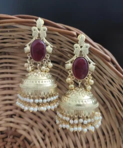 Glamaya Raha Golden Light Weight Jhumka 12 GLAM-ER-MF-90-530431-123-5 Glamaya Raha Golden Light Weight Jhumka 12 GLAM-ER-MF-90-530431-123-5