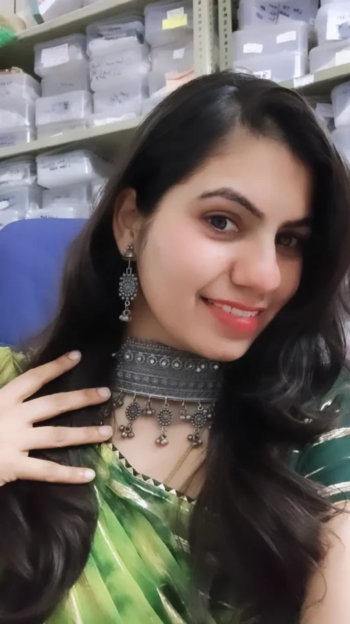 Glamaya Oxidised Choker Necklace Earrings Set 2 GLAM-CN-BP-16-468174-21-10 Glamaya Oxidised Choker Necklace Earrings Set 2 GLAM-CN-BP-16-468174-21-10