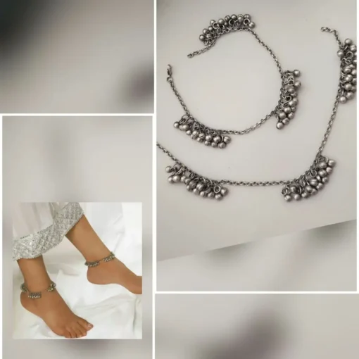 Glamaya Nazreen Oxidised Ghungroo Anklet 2 GLAM-AN-OX-7-470880-13-10 Glamaya Nazreen Oxidised Ghungroo Anklet 2 GLAM-AN-OX-7-470880-13-10