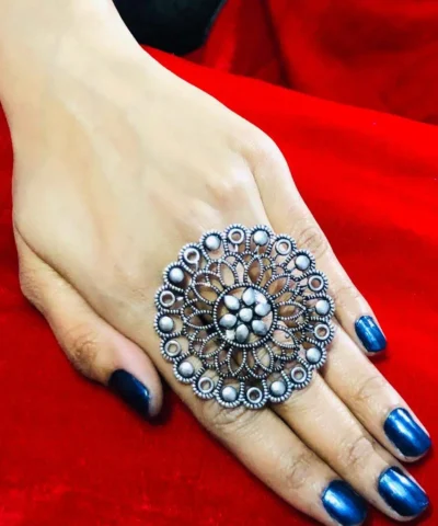 Glamaya Oxidized Adjustable Cute Trendy Ring 1 GLAM-RI-OX-9-148330-18-5