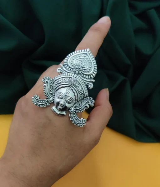 Glamaya Durga Oxidised Adjustable Finger Ring 3 GLAM-RI-OX-9-500946-12-5 Glamaya Durga Oxidised Adjustable Finger Ring 3 GLAM-RI-OX-9-500946-12-5