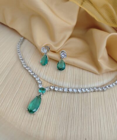Glamaya Cz Deepika Inspired Necklace Earring Set 2 GLAM-CN-CZ-75-976843-95-4