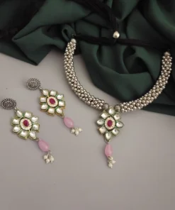 Glamaya Oxidised Ghungroo Fusion Necklace Earring Set 2 GLAM-CN-OX-18-233443-33-5