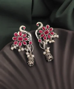 Glamaya Oxidised Peacock Jhumki Earring 1 GLAM-ER-OX-10-552650-17-5