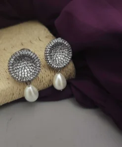 Glamaya Cz Pearl Drop Luxury Stud Earrings 1 GLAM-ER-CZ-55-923916-65-10