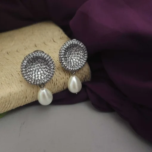 Glamaya Cz Pearl Drop Luxury Stud Earrings 1 GLAM-ER-CZ-55-923916-65-10