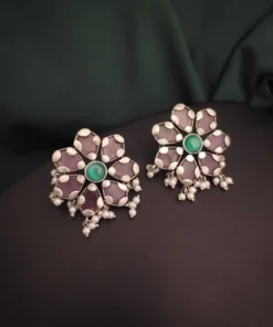 Glamaya Silver Lookalike Monalisa Flower Stud Earring 08 1 GLAM-ER-OX-30-344830-50-6
