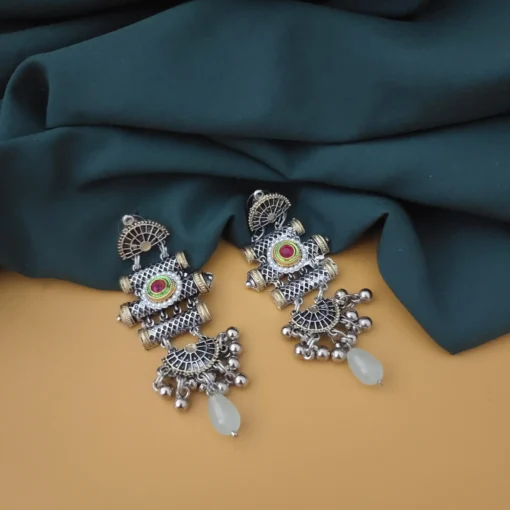 Glamaya Oxidised Two Tone Earring 3 GLAM-ER-TT-30-022147-55-2 Glamaya Oxidised Two Tone Earring 3 GLAM-ER-TT-30-022147-55-2