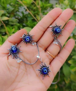 Glamaya Evil Eye 🧿 Necklace Earrings And Ring Combo Set 1 GLAM-CN-OX-9-728815-15-10