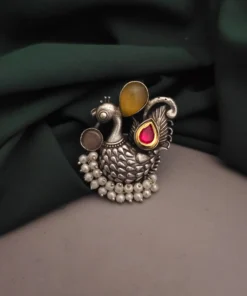 Glamaya Oxidised Replica Peacock Adjustable Monalisa Ring 01 1 GLAM-RI-OX-21F7-918799-33-6