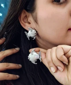 Glamaya Silver Replica Fish Earring 2 GLAM-ER-OX-9-216879-11-10