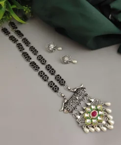 Glamaya Aadrika Long Oxidised Long Necklace Earring Set 9 GLAM-CN-OX-15-613041-21-10 Glamaya Aadrika Long Oxidised Long Necklace Earring Set 9 GLAM-CN-OX-15-613041-21-10