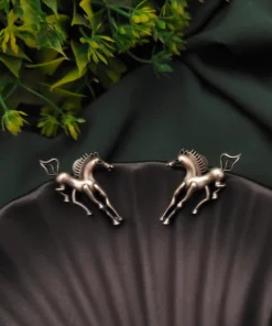Glamaya Silver Replica Horse Earring 1 GLAM-ER-OX-24-023673-28-5