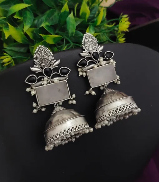 Glamaya Alia Bhatt Inspired Silver 92.5 Plated Lightweight Jhumka 1 GLAM-ER-OX-35-145739-55-10