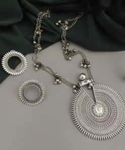 Glamaya Mahira Long Chain Necklace Earring Set 1 GLAM-CN-OX-22-272372-35-5