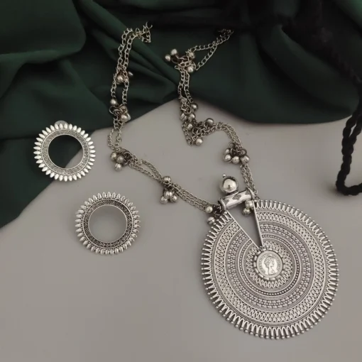 Glamaya Mahira Long Chain Necklace Earring Set 1 GLAM-CN-OX-22-272372-35-5