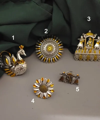 Glamaya Oxidised Two Tone Adjustable Finger Ring 1 GLAM-RI-TT-8-102834-15-5