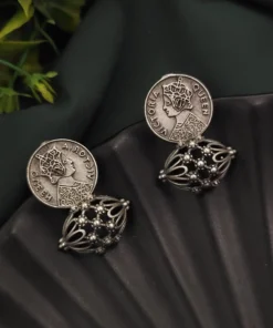 Glamaya Silver Replica Coin Stud Earring 1 GLAM-ER-OX-9-663534-11-10