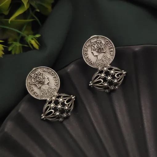 Glamaya Silver Replica Coin Stud Earring 1 GLAM-ER-OX-9-663534-11-10