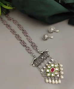 Glamaya Aadrika Long Oxidised Long Necklace Earring Set 5 GLAM-CN-OX-15-613041-21-10 Glamaya Aadrika Long Oxidised Long Necklace Earring Set 5 GLAM-CN-OX-15-613041-21-10