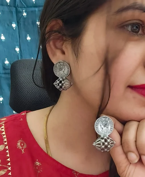 Glamaya Silver Replica Coin Stud Earring 3 GLAM-ER-OX-9-663534-11-10 Glamaya Silver Replica Coin Stud Earring 3 GLAM-ER-OX-9-663534-11-10