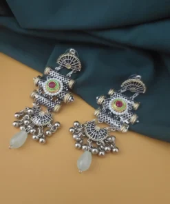 Glamaya Oxidised Two Tone Earring 6 GLAM-ER-TT-30-022147-55-2 Glamaya Oxidised Two Tone Earring 6 GLAM-ER-TT-30-022147-55-2