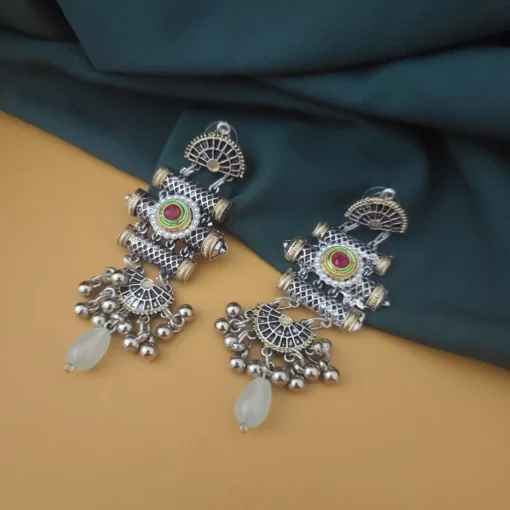 Glamaya Oxidised Two Tone Earring 6 GLAM-ER-TT-30-022147-55-2 Glamaya Oxidised Two Tone Earring 6 GLAM-ER-TT-30-022147-55-2