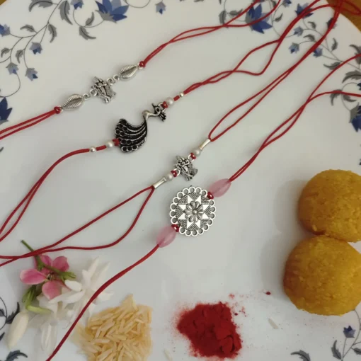 Glamaya Oxidized Rakhi Set Of 4 Pc 1 GLAM-CB-OX-20-029599-37-5
