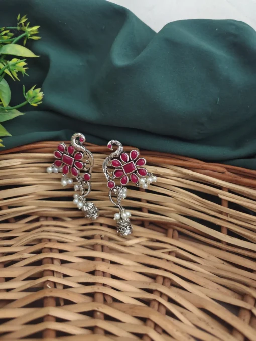 Glamaya Oxidised Peacock Jhumki Earring 9 GLAM-ER-OX-10-552650-17-5 Glamaya Oxidised Peacock Jhumki Earring 9 GLAM-ER-OX-10-552650-17-5