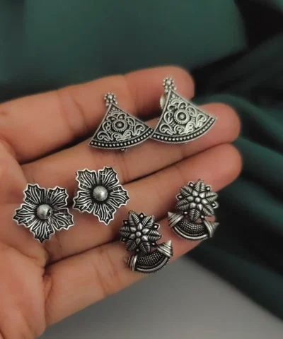Glamaya Oxidised Cute Stud Earrings Pack Of 3 1 GLAM-CE-OX-18-665069-36-5