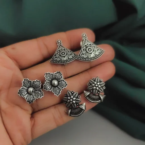 Glamaya Oxidised Cute Stud Earrings Pack Of 3 1 GLAM-CE-OX-18-665069-36-5
