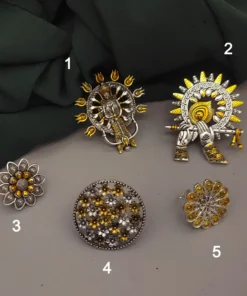 Glamaya Oxidised Two Tone Adjustable Finger Ring 1 GLAM-RI-TT-8-006132-15-5