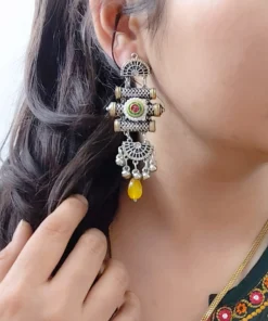 Glamaya Oxidised Two Tone Earring 8 GLAM-ER-TT-30-022147-55-2 Glamaya Oxidised Two Tone Earring 8 GLAM-ER-TT-30-022147-55-2